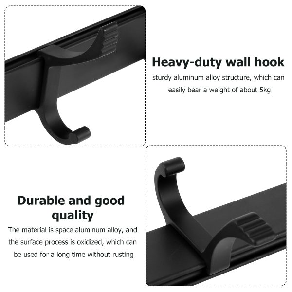 Dznils Hook Rack Rail Hooks Coat Hanger Coat Hook Towel Rack Adhesive Wall Hooks - Image 7