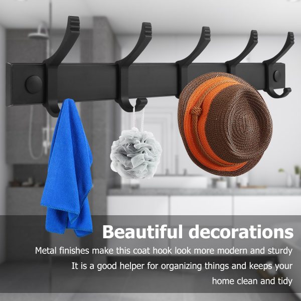 Dznils Hook Rack Rail Hooks Coat Hanger Coat Hook Towel Rack Adhesive Wall Hooks - Image 6