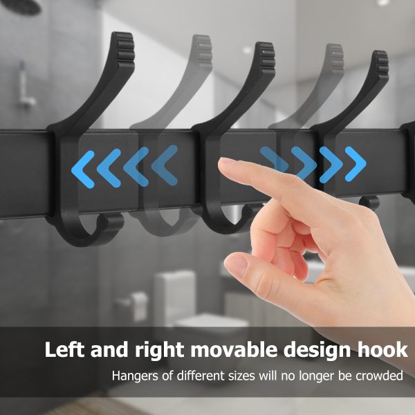 Dznils Hook Rack Rail Hooks Coat Hanger Coat Hook Towel Rack Adhesive Wall Hooks - Image 5