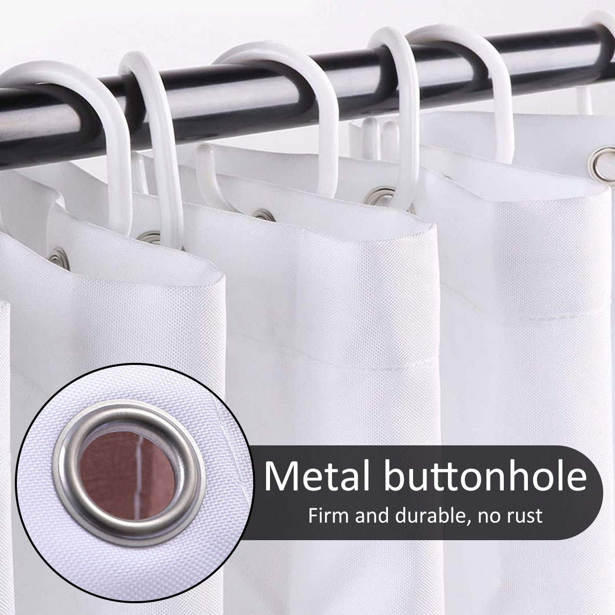 Dznils Abstract Shower Curtain, Boho Mid Century Modern Neutral Geometric Bathroom Curtain Decor with 12 Hooks, 72" x 72" - Image 6