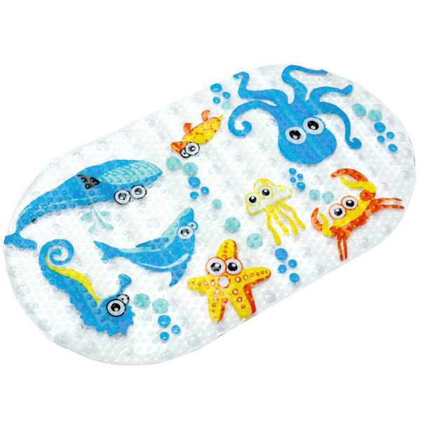 Dznils Kids Bath Mat for Tub, Non-Slip Bathtub Mat, Cartoon Dinosaur Patterned Shower Mat, 15" x 27" - Image 14