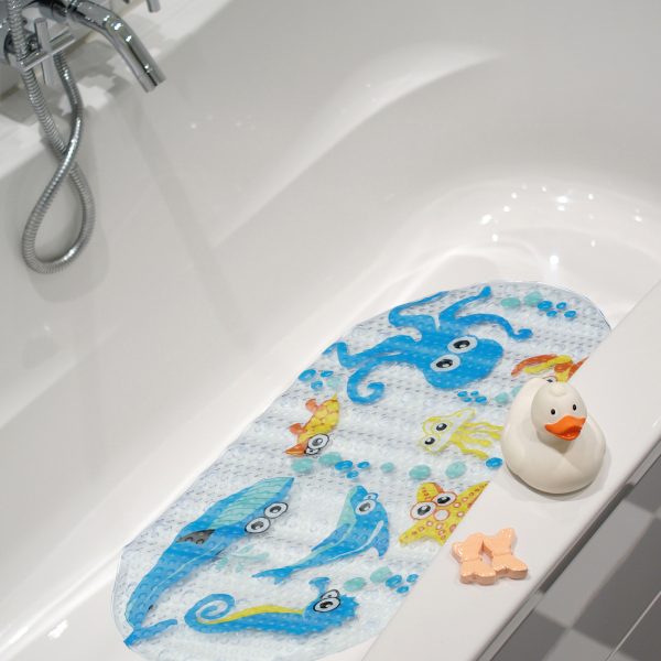 Dznils Kids Bath Mat for Tub, Non-Slip Bathtub Mat, Cartoon Dinosaur Patterned Shower Mat, 15" x 27" - Image 13