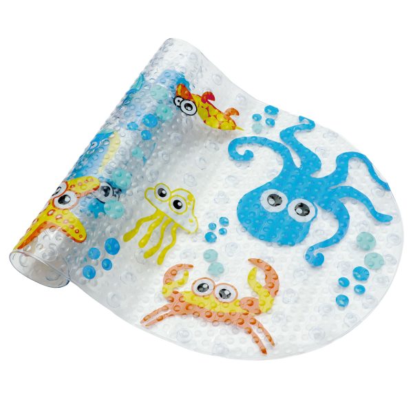 Dznils Kids Bath Mat for Tub, Non-Slip Bathtub Mat, Cartoon Dinosaur Patterned Shower Mat, 15" x 27" - Image 12