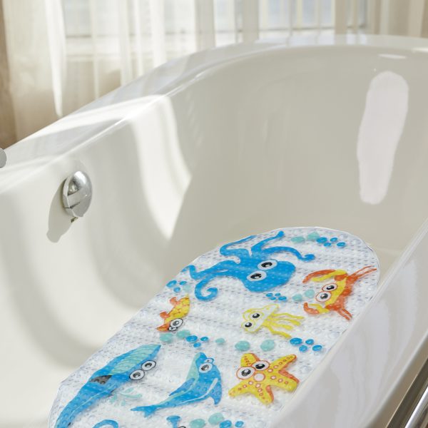 Dznils Kids Bath Mat for Tub, Non-Slip Bathtub Mat, Cartoon Dinosaur Patterned Shower Mat, 15" x 27" - Image 11
