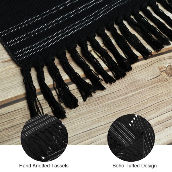 Dznils Boho Bathroom Rugs, Farmhouse Geometric Polyester Bath Mat with Tassel, 24" x 35" - Image 18