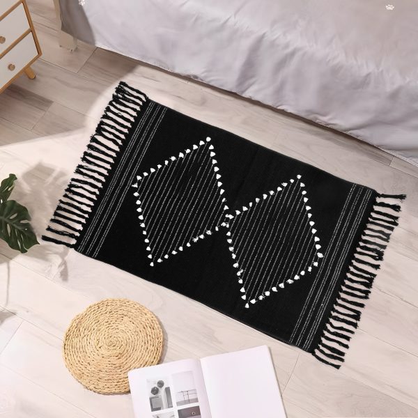 Dznils Boho Bathroom Rugs, Farmhouse Geometric Polyester Bath Mat with Tassel, 24" x 35" - Image 13