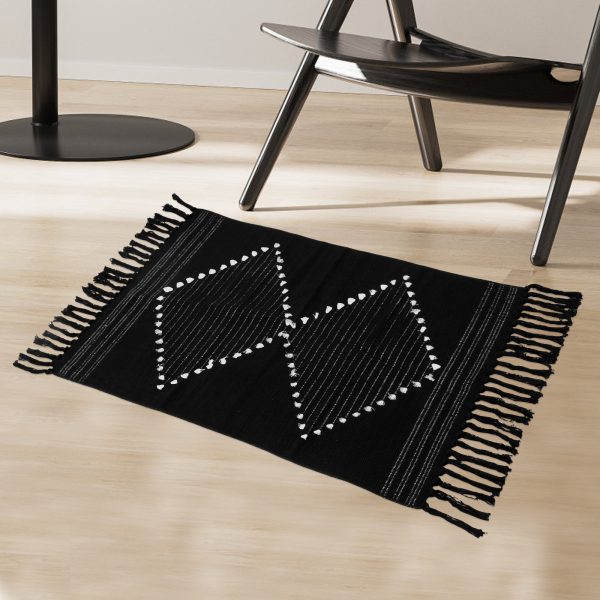 Dznils Boho Bathroom Rugs, Farmhouse Geometric Polyester Bath Mat with Tassel, 24" x 35" - Image 11