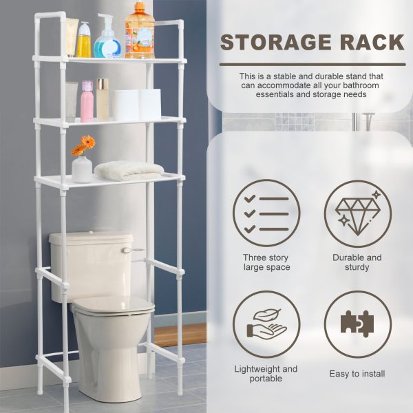 Dznils Over the Toilet Storage Shelf, 3-Tier Steel Bathroom Storage Organizer Space Saver - Image 14