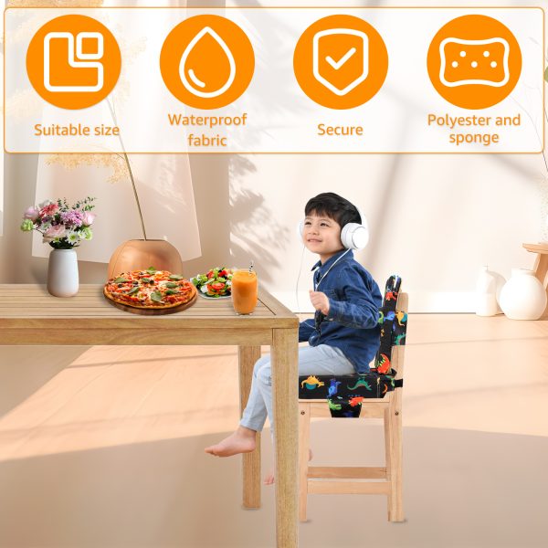 Dznils Toddler Booster Seat for Dining Table, with Backrest, Safety Buckles, Non-Slip Bottom - Image 11