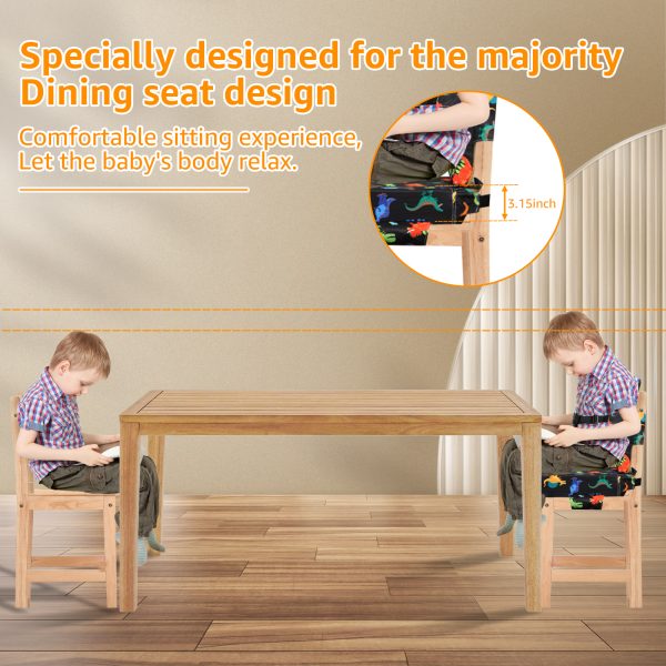 Dznils Toddler Booster Seat for Dining Table, with Backrest, Safety Buckles, Non-Slip Bottom - Image 10