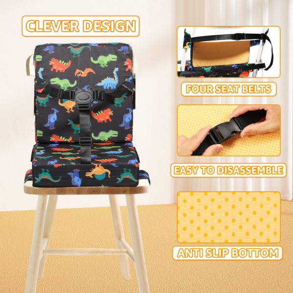 Dznils Toddler Booster Seat for Dining Table, with Backrest, Safety Buckles, Non-Slip Bottom - Image 9