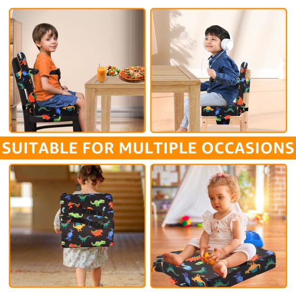 Dznils Toddler Booster Seat for Dining Table, with Backrest, Safety Buckles, Non-Slip Bottom - Image 7