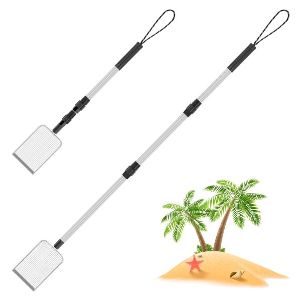 Keyohome 2Pcs Beach Sand Sifter, Sand Scoops for Beach,Seashell Scooper for Beach,Shark Tooth Sifter