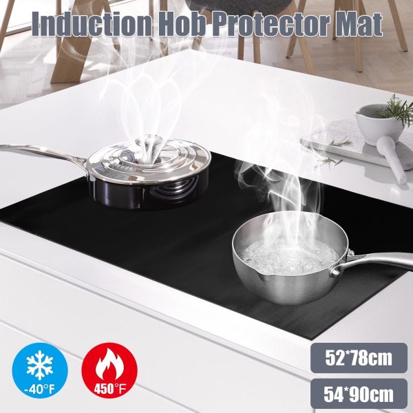 Keyohome Large Induction Hob Protector Mat, Silicone Induction Cooker Covers Induction Cooktop Mat, Electric Cooker Scratch Protector for Induction Stove(54x90cm)