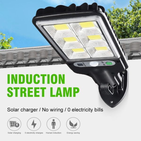 Outdoor Solar Street Lights with Remote Control, 3 Lighting Modes, Motion Sensor Security Light for Garden Patio Path Yard