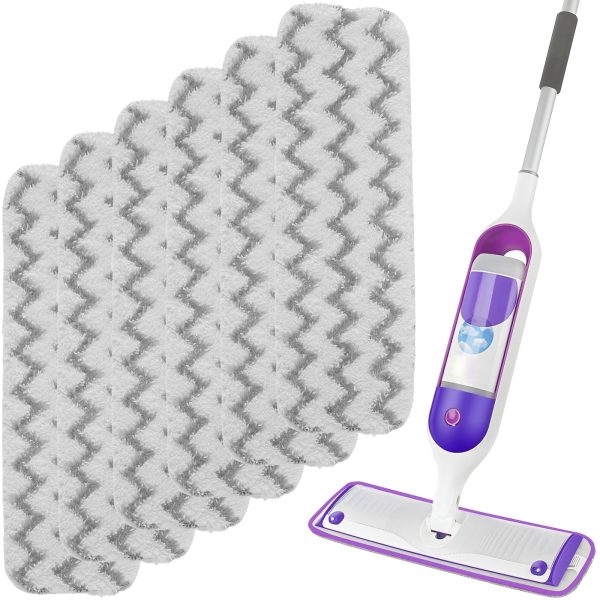 Pluokvzr 6 Pack Spray Mop Refills Pads Microfibre Spray Mop Replacement Pads Absorbent Spray Mop Pads