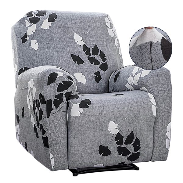 Dznils Printed Recliner Chair Cover Polyester Stretch Recliner Sofa Slipcover, Gray