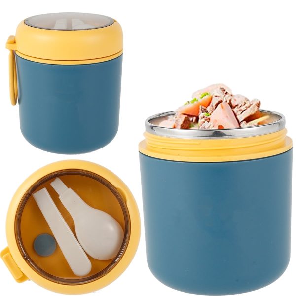 Keyohome Insulated Container for Hot Food - Wide Mouth Hot Containers for Lunch Thermoses 17.9 oz Stainless Steel Vacuum Insulated Food Jar Soup Thermoses with Spoon for School Office Work, Green