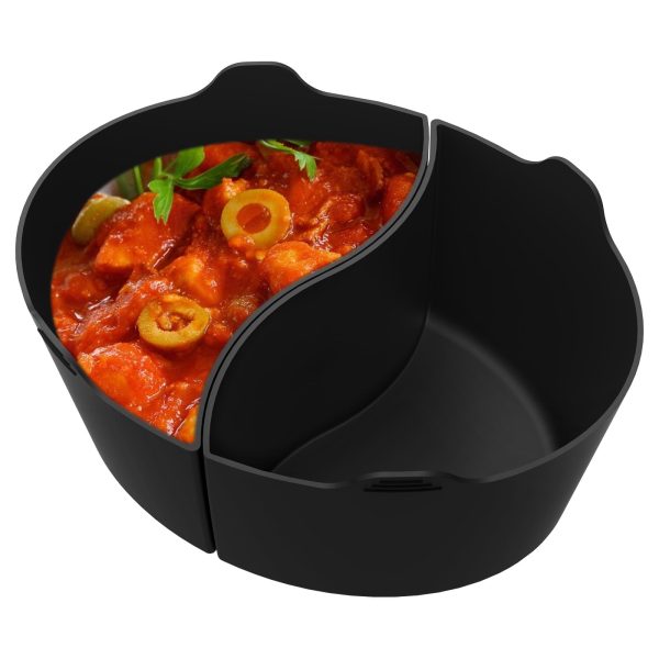 NYIDPSZ Leakproof & Heat Resistant 6 qt 2-Crook Black Slow Cookers