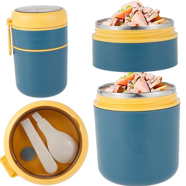 Keyohome Insulated Container for Hot Food - Wide Mouth Hot Containers for Lunch Thermoses 24 Oz Stainless Steel Vacuum Insulated Food Jar Soup Thermoses With Spoon for School Office Work, Green
