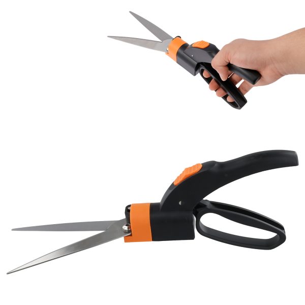 Grass Cutter with 360 Degree Swivel Blades, Stainless Steel Hand Lawn Scissors, Gardening Grass Shears, Plant Cutting Scissors for Flower Beds Grass Sidewalks