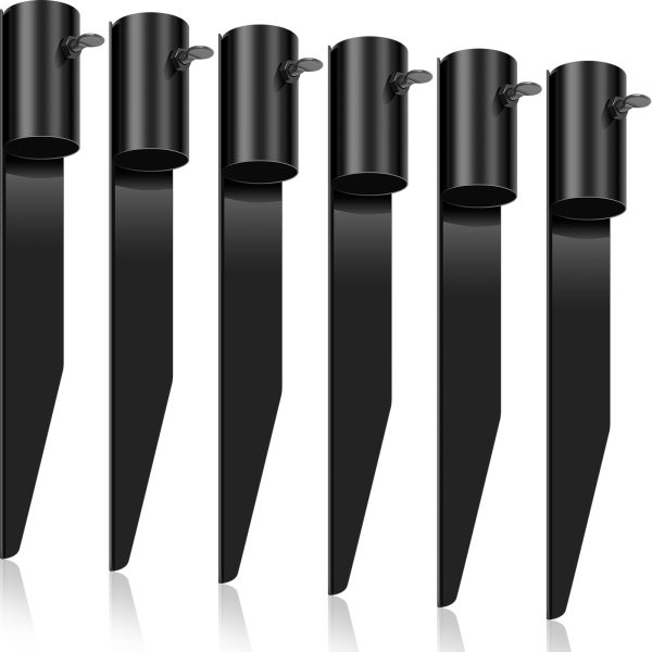 6PCS Torch Stakes, Carbon Steel Solar Light Ground Spike, Outdoor Metal Flag Stakes, Umbrella Stakes, Universal Light Stakes Landscape Lamps Pole for Solar Lights Outdoor Garden