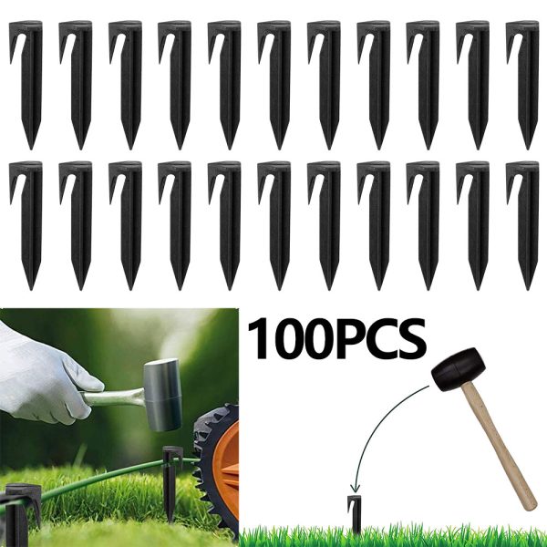 200PCS Ground Spikes Fixing Pins, 8.5 cm Garden Lawn Mower Peg, Boundary Nail Ground Anchor for Laying Boundary Cables Robotic Lawn Mower Accessories