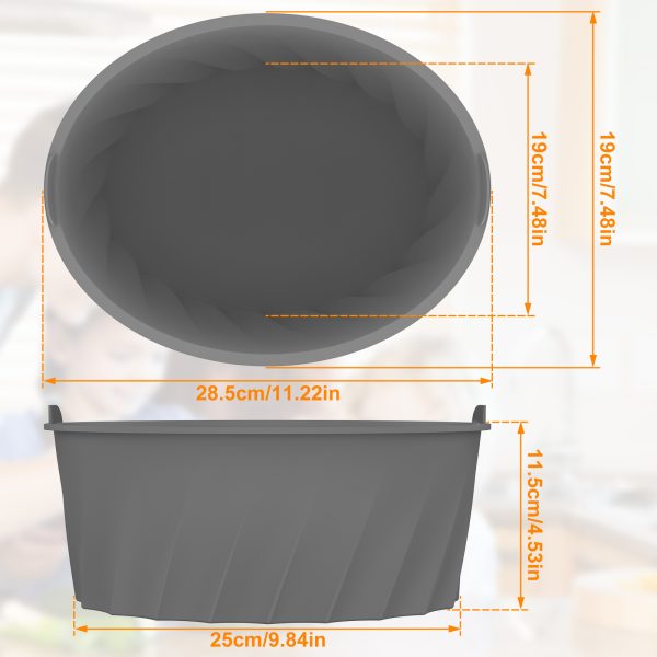 Dznils Silicone Slow Cooker Liner for 7-8QT Pot Slow Cooker Silicone Insert Leakproof Heat Resistant Dishwasher Safe Silicone Cooking Liner - Image 9