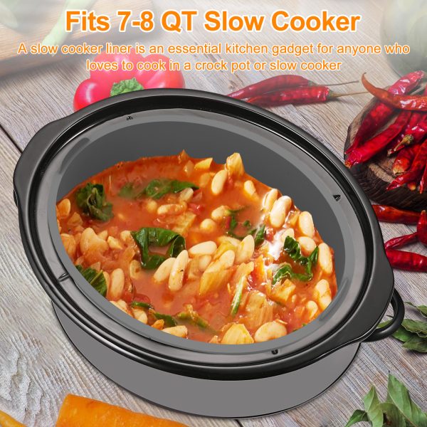 Dznils Silicone Slow Cooker Liner for 7-8QT Pot Slow Cooker Silicone Insert Leakproof Heat Resistant Dishwasher Safe Silicone Cooking Liner - Image 7