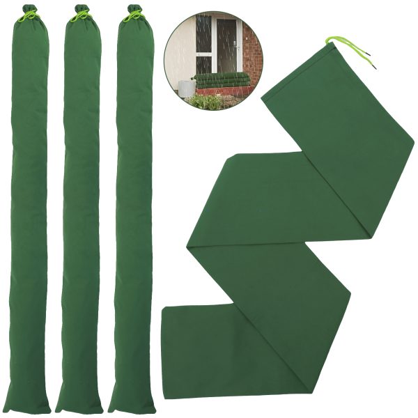 4PCS Long Sand Bags for Flooding, Thickened Canvas Flood Protection Sandbag Tube with Elastic Band, Reusable Flood Rain Wind Barrier, Sand Bag Tube for Door Window Flood Control