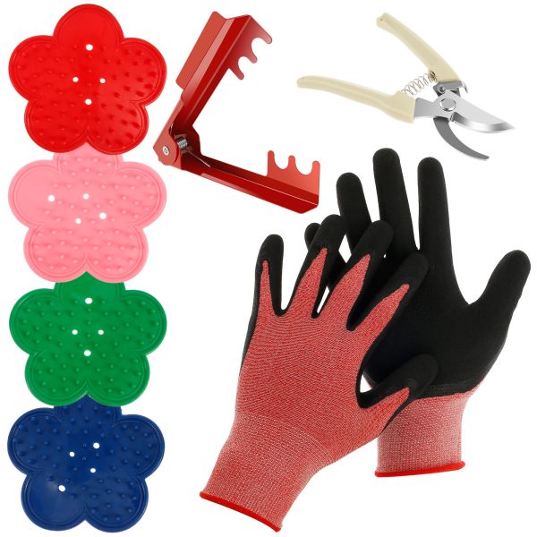 16PCS Burrs Removal Tool, High Efficient Rose Leaf Thorn Stripper Tool, Leaf Thorn Stripper Kit, Rose Thorn Stripper Remover, Anti Slip Leaf Stripping Tool for Gardening