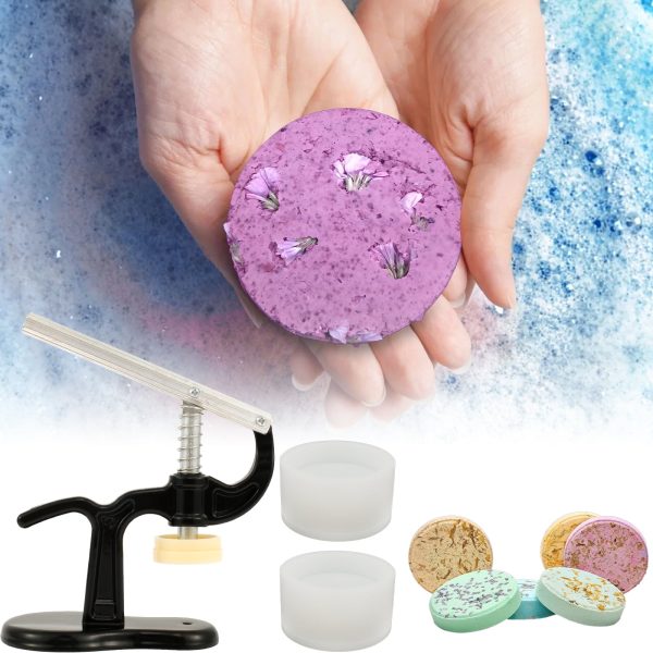 Bath Bomb Mold Kit with Plastic Mold 6.3×5.1inch Stainless Steel Bath Bomb Press Machine and Soap Mold Set DIY Maker Easy to Use Shower Bomb Tools for Making Spa Fizzy Bath Bombs