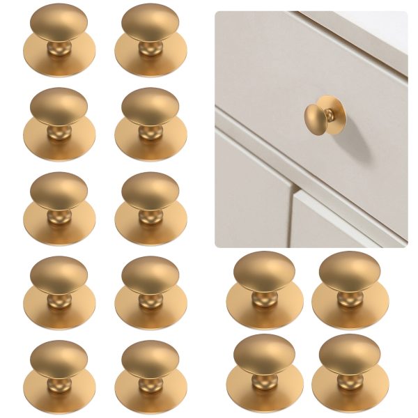 15pcs Drawer Knob Set Stainless Steel Non drill Self Adhesive Cabinet Knobs Easy Installation Kitchen Hardware Brushed Nickel Cabinet Knobs for Wardrobe Drawer Dresser (Golden)
