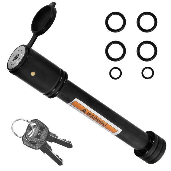 Hitch Receiver Pin Lock Stainless 5/8 inch Trailer Receiver Lock Keyed Alike for Class III IV 2 inch Receiver Fit Hitch Bike Rack Tray Ball Tow Rope for Trailer Truck Car Boat (Black)