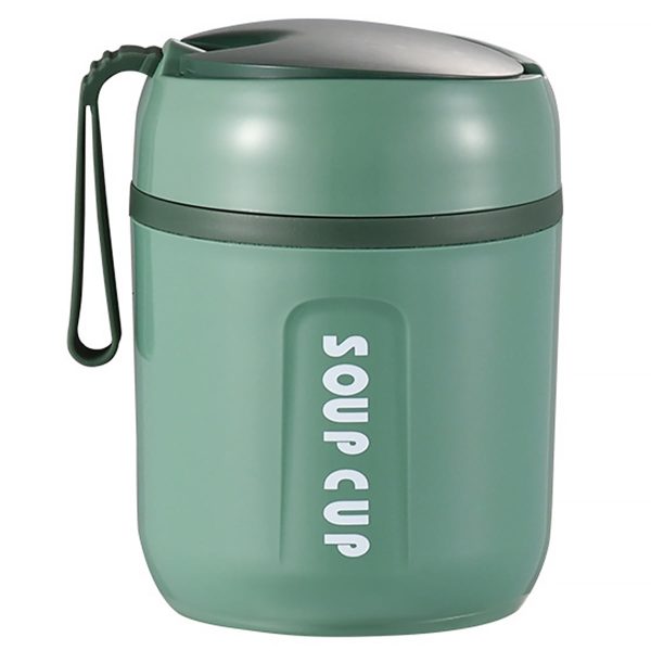 Keyohome 16.2 Oz Vacuum Insulated Stainless Steel Food Jar with Spoon (Green)
