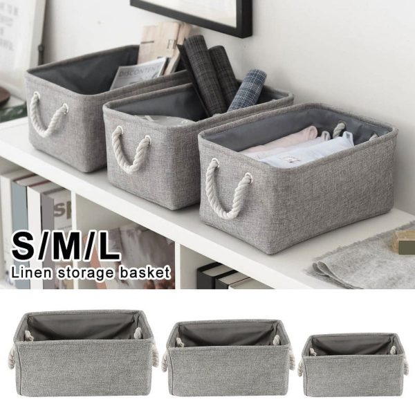 Keyohome Fabric Storage Bin Basket Storage Cube Organizer Bin, Storage Box for Shelf, Gray