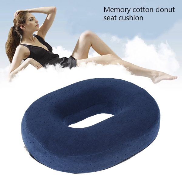 Lzvxtym Donut Pillow for Tailbone Pain Memory Foam Hemorrhoids Pain Relief Office Chair Cushion for Back Sciatica, Navy