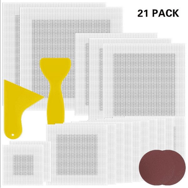 Nyidpsz 21 Pack Drywall Repair Patches, 2/4/6/8inch Fiberglass Self Adhesive Mesh Wall Repair Patch