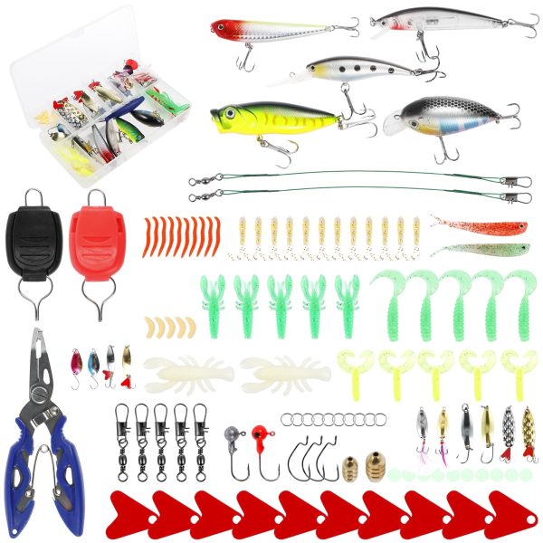 Lzvxtym Fishing Lure Kit Hard Lure Baits Set Metal Life-Like 3D Fishing Lures,106Pcs