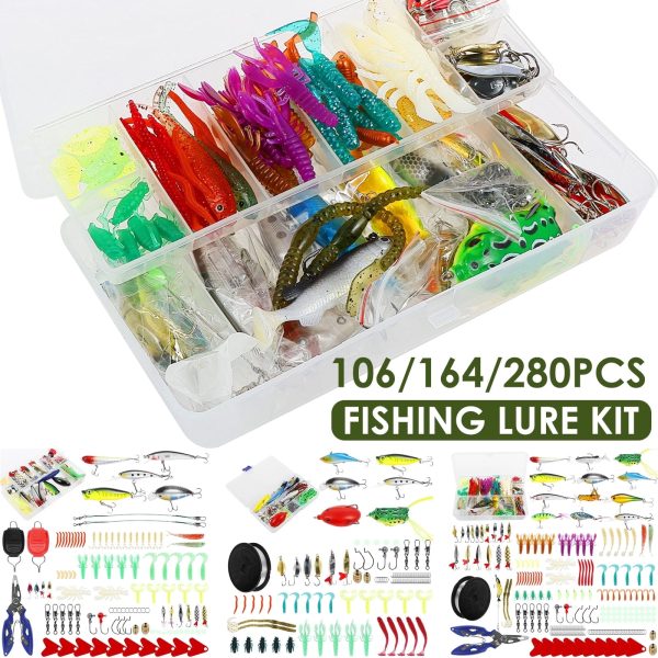 Lzvxtym Fishing Lure Kit Hard Lure Baits Set Metal Life-Like 3D Fishing Lures,164Pcs