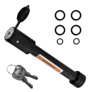 Qenwkxz Hitch Receiver Pin Lock Stainless 5/8 inch Trailer Receiver Lock Keyed Alike for Class III IV 2 inch Receiver Fit Hitch Bike Rack Tray Ball Tow Rope for Truck Car Boat Black 6.69*4.72*1.18in