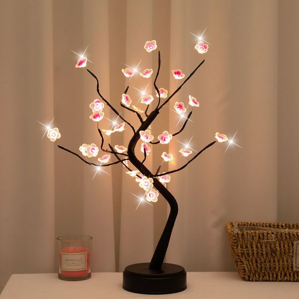 NYIDPSZ 36 LEDs USB Cherry Tree Bonsai Lamp Beautiful Decorative Cherry Blossom Tree Light or Battery Powered IP66 Waterproof LED Cherry Blossom Tree