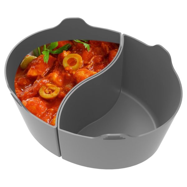 NYIDPSZ 2Pcs Slow Cooker Divider Liner for 6QT Pot Reusable Silicone Cooker Divider Insert Leakproof Heat Resistant Slow Cookers Kitchen Accessories