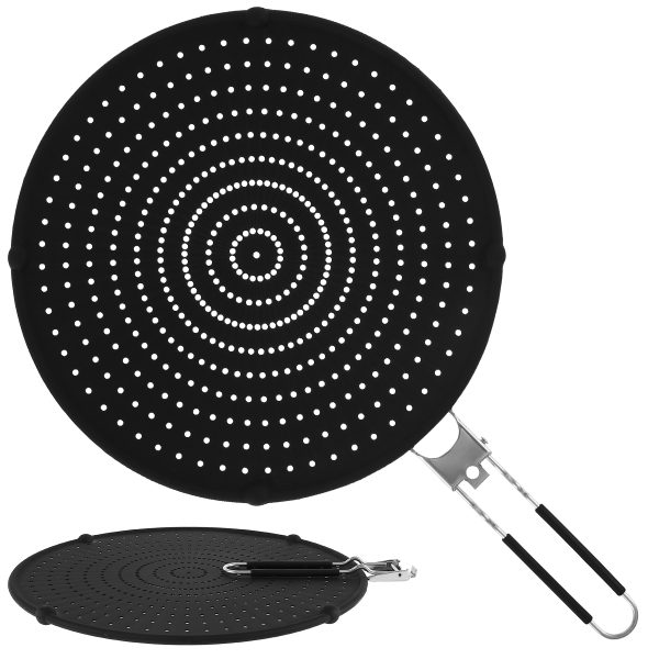 Lzvxtym NON-RUST Silicone Splatter Screen for Cooking - 11 inch Grease Splatter Guard,and Grease Strainer Non-Stick,Food Safe & Heat Resistant Splash Guard for Frying Pan