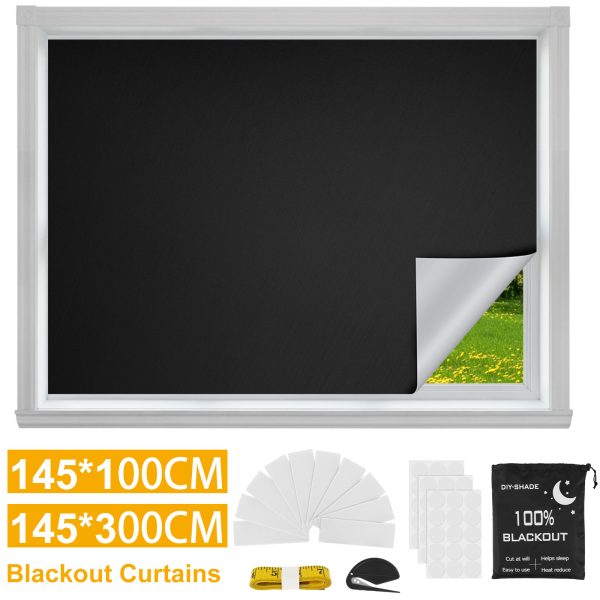 Lzvxtym Blackout Shades Car Window Shades Blackout Curtains for Bedroom Indoor,with Stickers and Bag,100% Sunshade Material,118" x 57"