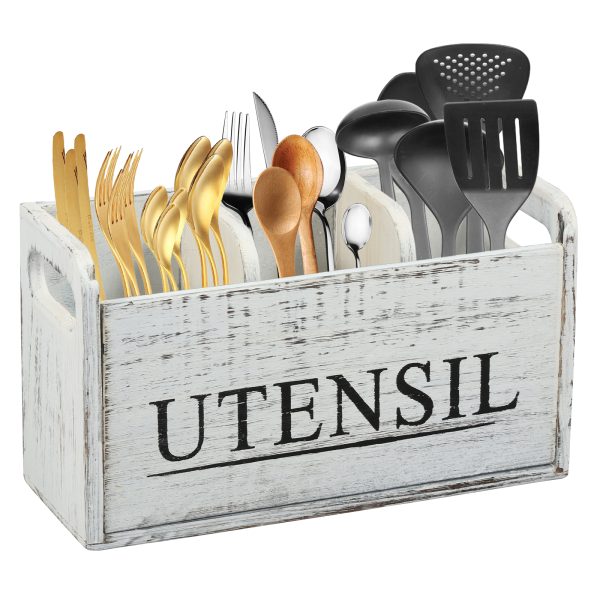 Wooden Kitchen Utensil Holder Sturdy Cooking Utensil Holder Detachable Farmhouse Utensil Holder Easy to Clean Kitchen Utensil Holder for Kitchen Home