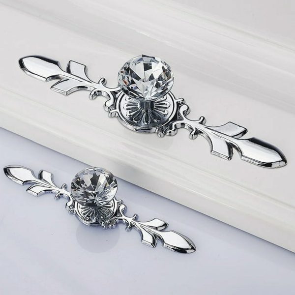 Lzvxtym 6PCS Crystal Diamond Glass Pull Handle Door Knobs Drawer Cupboard Cabinet Handle USA