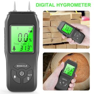 Lzvxtym Wood Moisture Meter Tester, Electric Portable Humidity Tester Detector for Wood Logs Firewood Hardwood