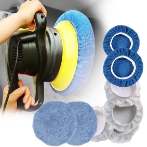 Nyidpsz 8Pcs 9-10 inch Car Microfiber Polisher Bonnets Polishing Pads Wax Wash Buffer