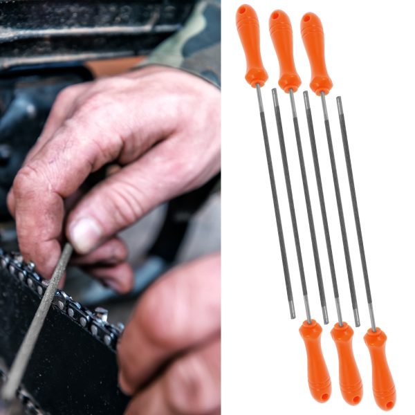 NUAHRHY 6pcs Chainsaw Chain Sharpening File Set Chainsaw Files Sharpener Multipurpose Chainsaw Sharpening File Chainsaw File Steel Chainsaw Chain Sharpening File for Chainsaw Sharpening